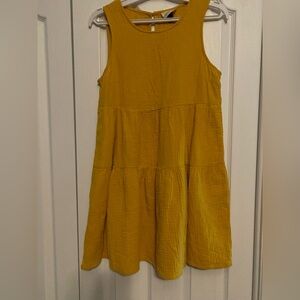 Universal Thread Yellow Pleated Sundress Scoop Neck